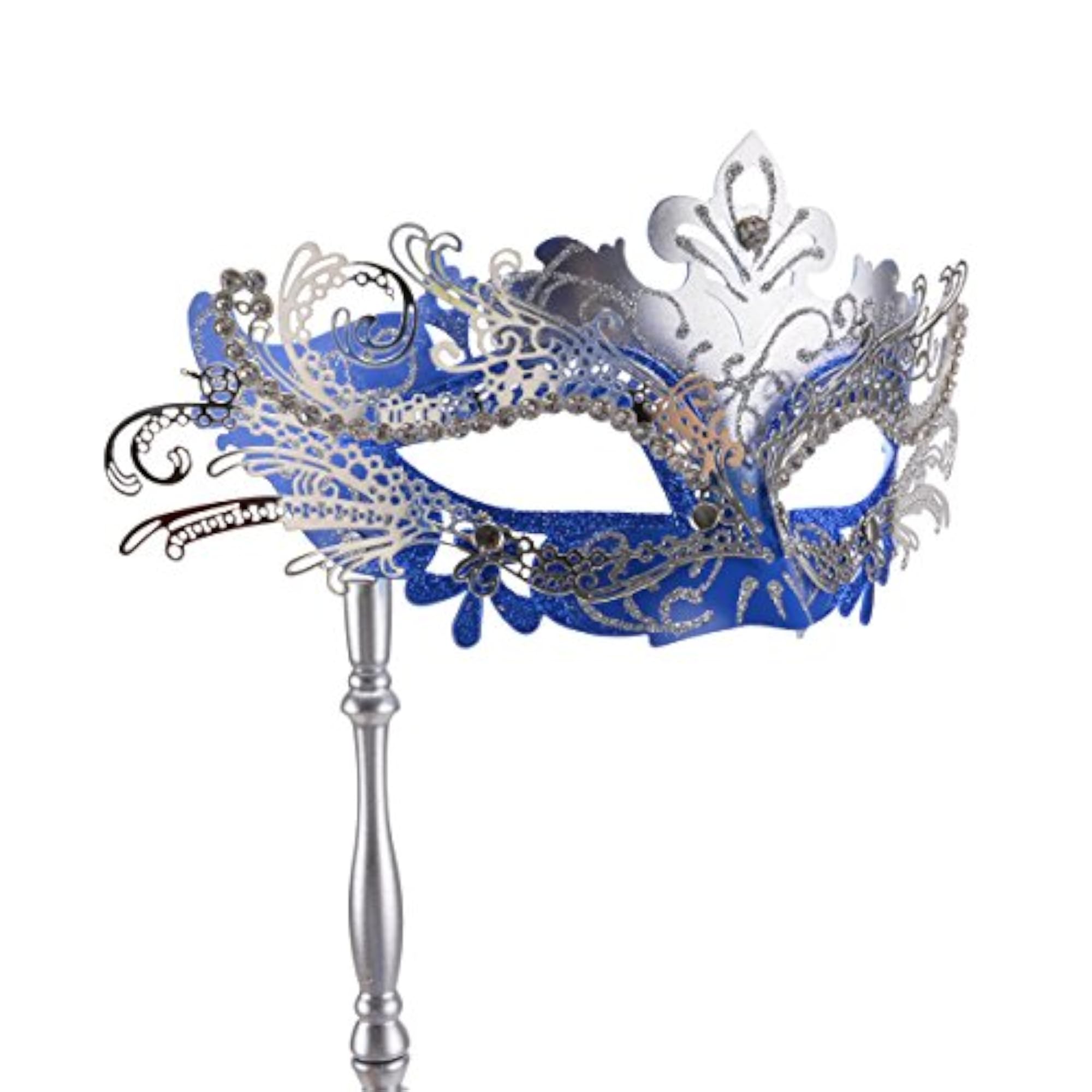 Masquerade Mask, Fashionable Venetian Design with Holding Stick
