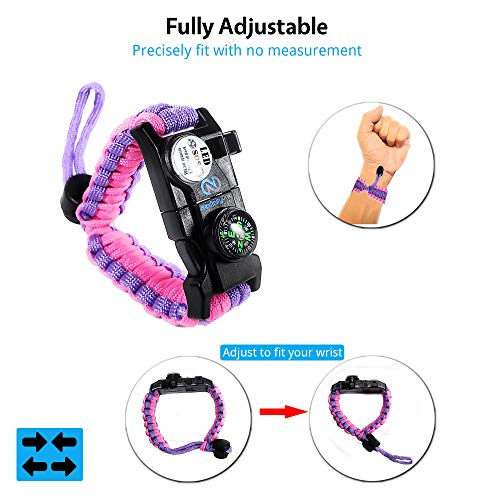 Pulsera de supervivencia paracord set x 2 con multiherramientas miniatura 6