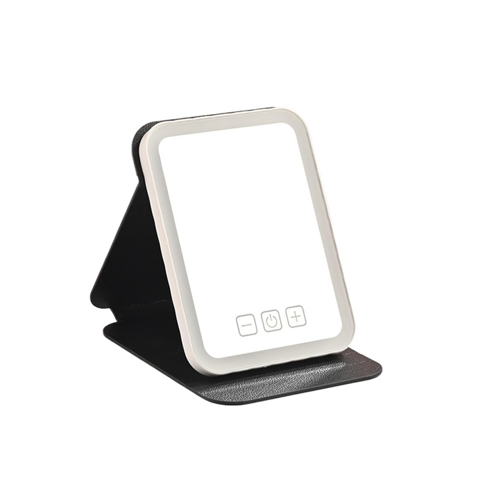 KTMBOHU Led Lighted Makeup Mirror Portable Folding Office Dressing Table Desktop Small Mirror(BlackLED-中号)