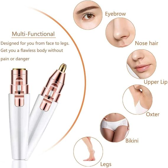Painless Face Body Hair Remover Epilator Rechargeable Electronic Eyebrow Trimmer Portable Hair Removal Razor for Face Lips Nose