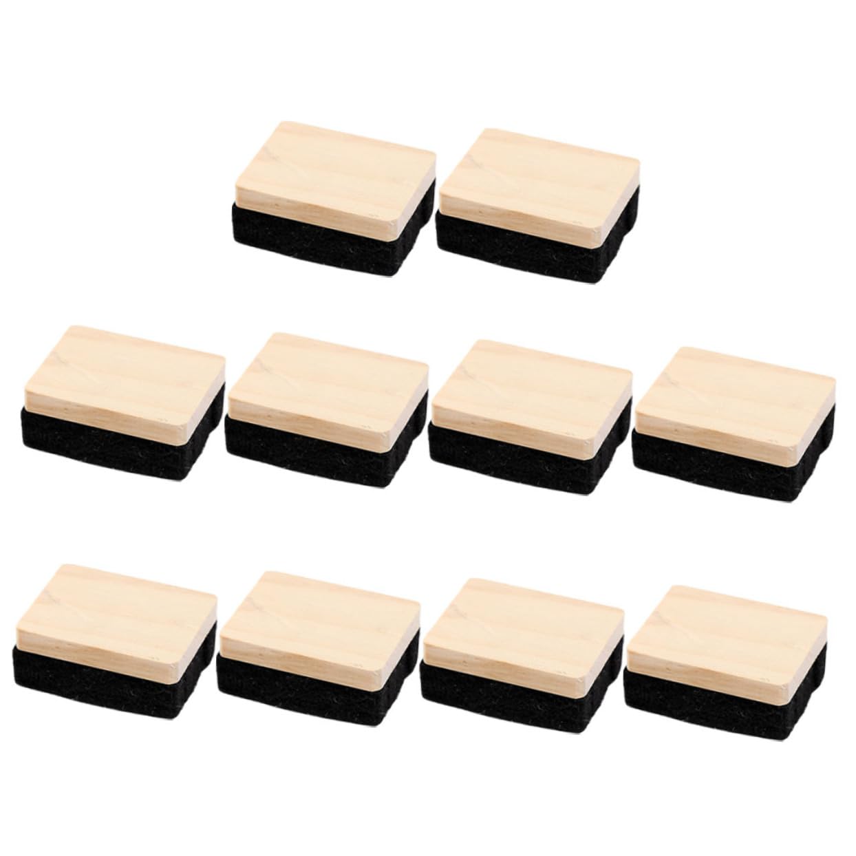 HOMSFOU 5 Sätze Radiergummi Mini Schwarz Kreidebretter Kreidestaubtuch Multipack Kreideradierer Für Die Tafel Tafelschwamm Tafelwischer Reiniger Hölzern 10 Stück * 5