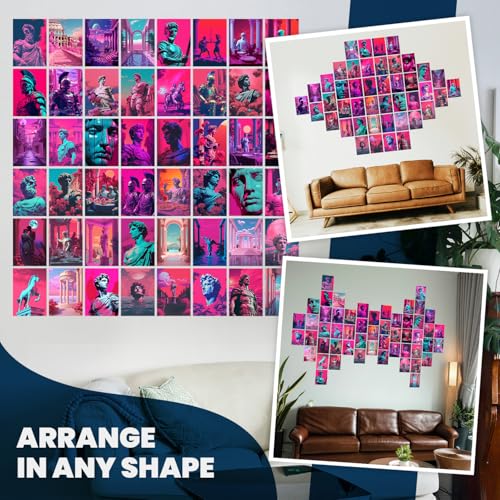 Image of Wallgasm Retro Roman-Inspired Poster Set - Set of 54, 4 x 6 Inches Posters for Room, Bedroom, Office, Wall Collage Kit