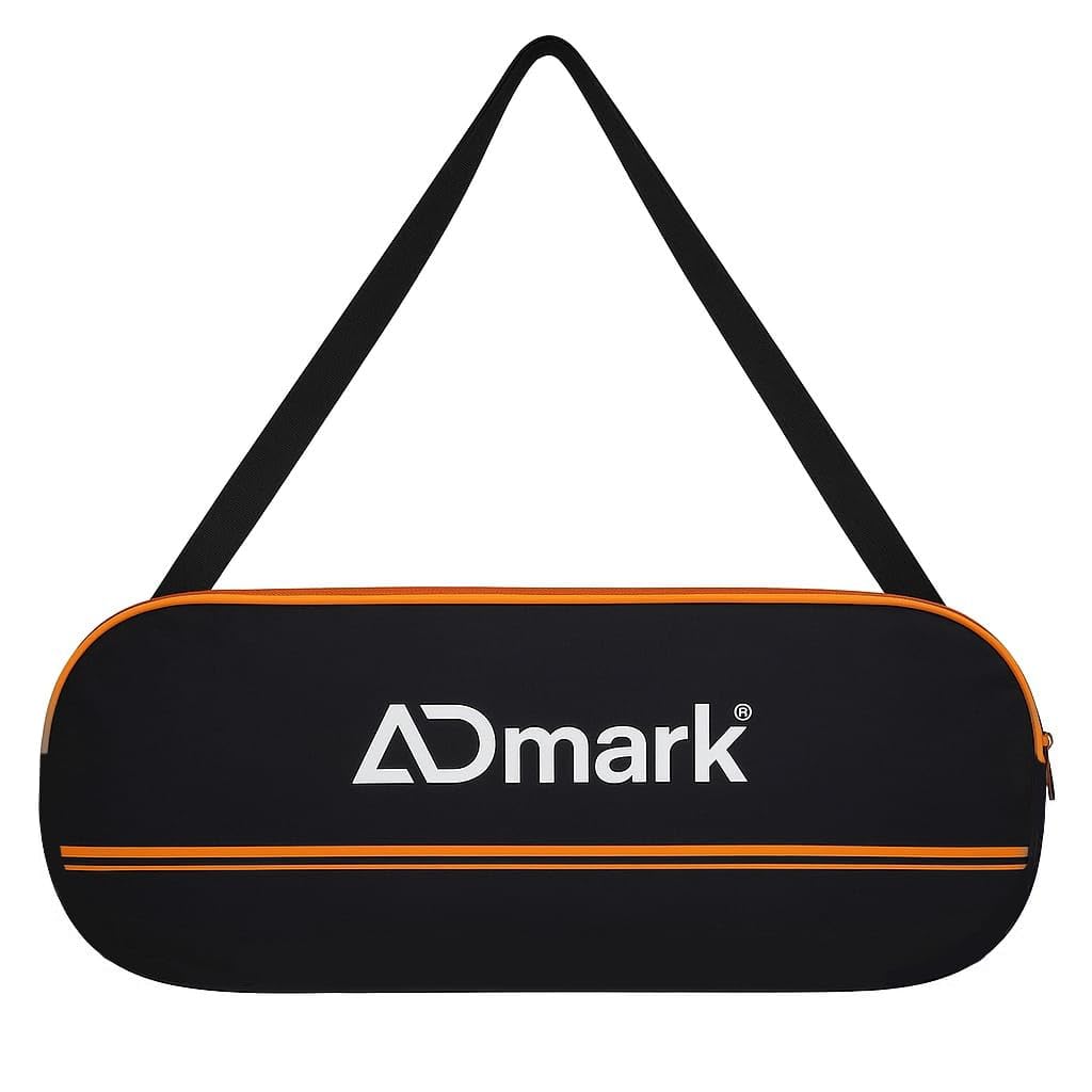 Racket Bag, Black and Orange, Shoulder Strap, Zippered Carry Bag for Badminton Racket for Kids-image-38