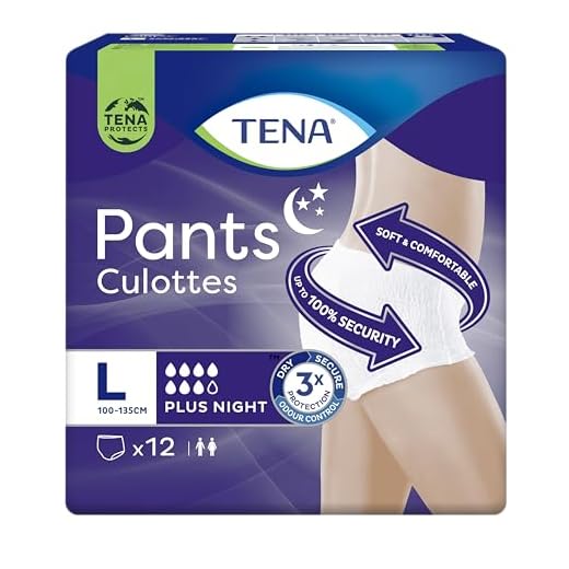 TENA Pants Plus Night x48 - Ropa Interior Desechable - 4 x 12 Unidades - Talla Grande - Blanco
