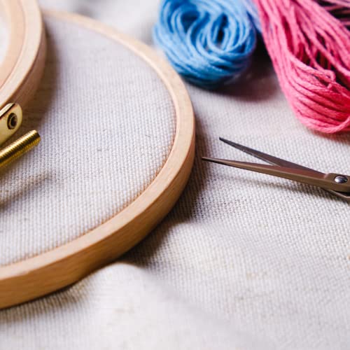 Image of Essentials By Leisure Arts Wood Embroidery Hoop 5 inch Bamboo - Wooden Hoops for Crafts - Embroidery Hoop Holder Cross Stitch Cross Stitch Hoops and Frames