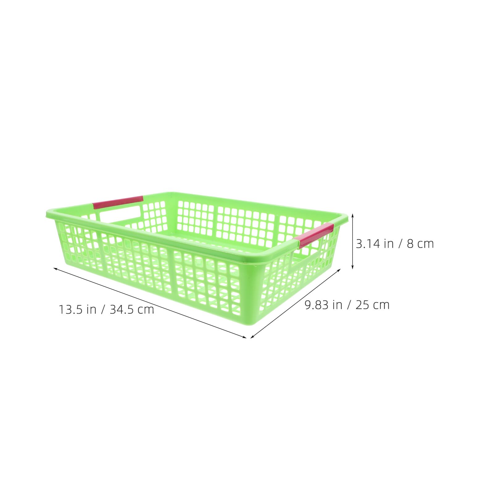 PRETYZOOM 5 Piezas Cesta con Bordes Suaves de Plástico Pp de Almacenamiento Rectangular Verde y Diseño Moderno para Organizar Documentos y Juguetes en Escuela o Armario
