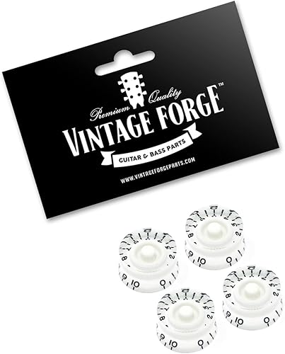 Miniatura 2 de Vintage Forge Pomos de velocidad blancos compatibles con guitarra eléctrica Gibson Les Paul SG (juego de 4) se adapta a 24 ollas empotrables de eje