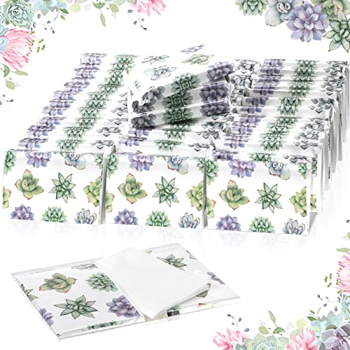 Image of Geyee 50 Pack Travel Tissue Packets Facial Paper Napkins, Succulent