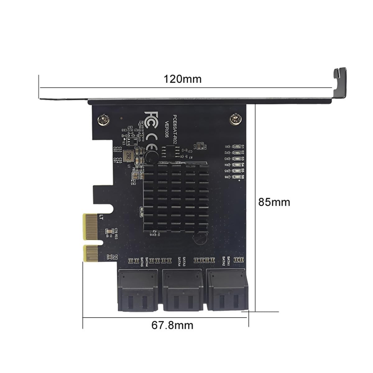 PCIE 6-portowy interfejs 4X, karta rozszerzeń SATA elementy wewnętrzne PCIE3.0 GEN3 4X adapter interfejsu huba, ASM1166