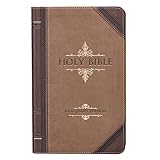 KJV Holy Bible, Giant Print Standard Size, Two-tone Brown Faux Leather w/Ribbon Marker, Red Letter, King James Version