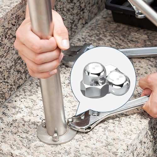 Xkzhrr Hutmuttern Edelstahl 50 Stück,Hutmutter DIN 1587 Hohe Form Hochwertige A2 V2A Kappenmuttern, Schutzkappen Muttern in hoher Form für Schrauben, Gewindestangen & Gewindebolzen (M4)