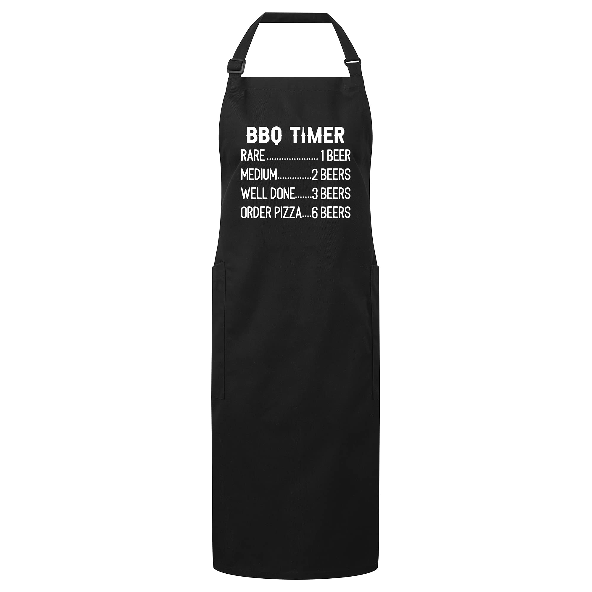 Print Maniacs Fathers Day Mens Apron BBQ Dad Daddy Birthday Christmas Chef Gift Present Funny Humor Beer Timer (Black)