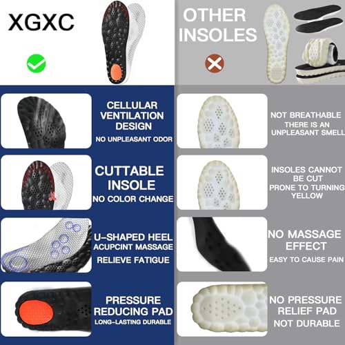Image of 4D Cloud Steppers Insoles for Men and Women, Work Boot Cushioning Inserts | Memory Foam Super Soft Anti-Fatigue, Shock Absorption, Massage Relief Foot Pain, Arch Support (White M11-11.5 /W12-12.5)