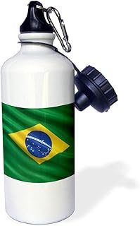 3dRose Flag of Brazil-Sports Water Bottle, 21oz , 21 oz, Multicolor
