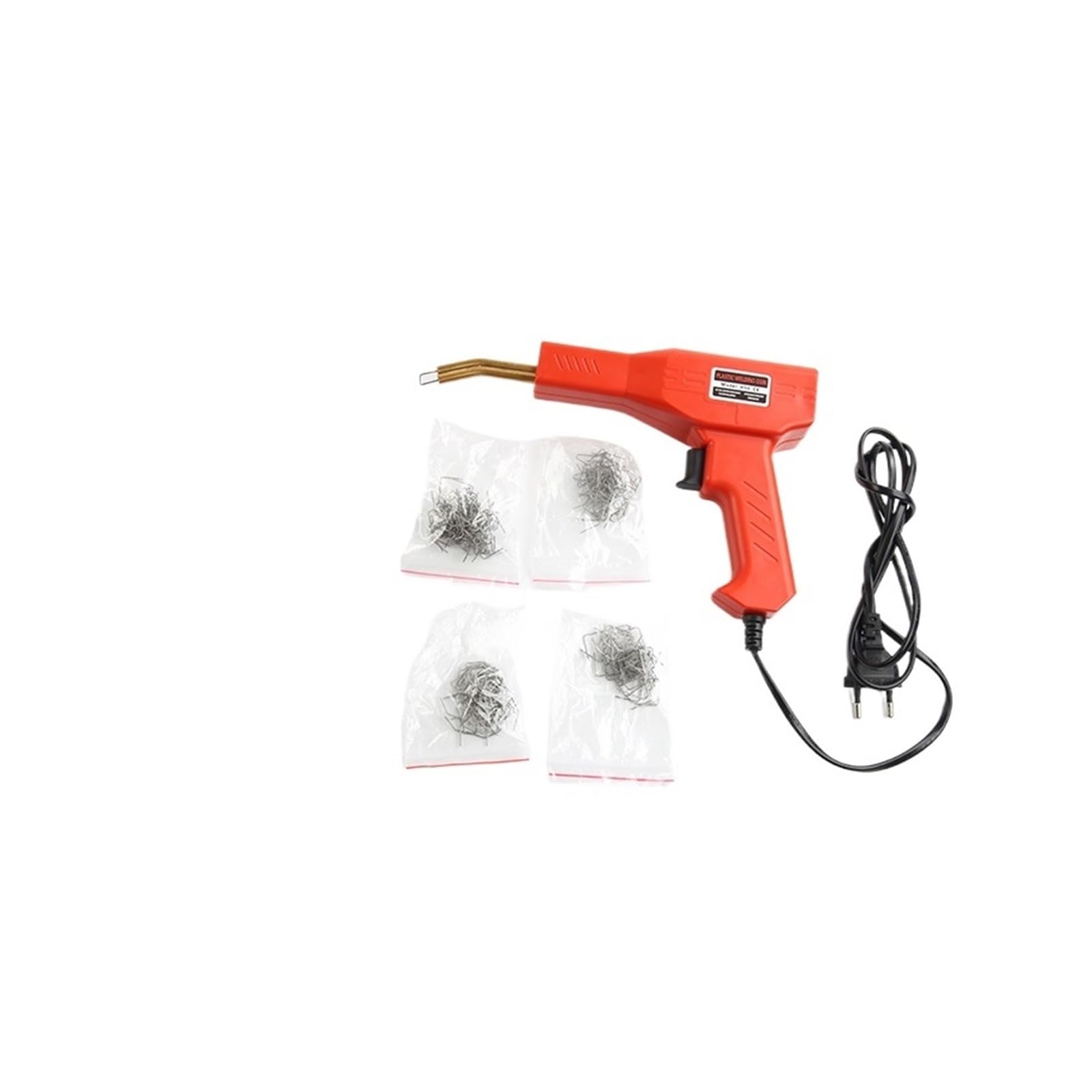 xuyuyan Plastic Welder Tool 4-in-1 Hot Stapler with 4 Types Staples for Kayak Plastic(Red with 200pcs)