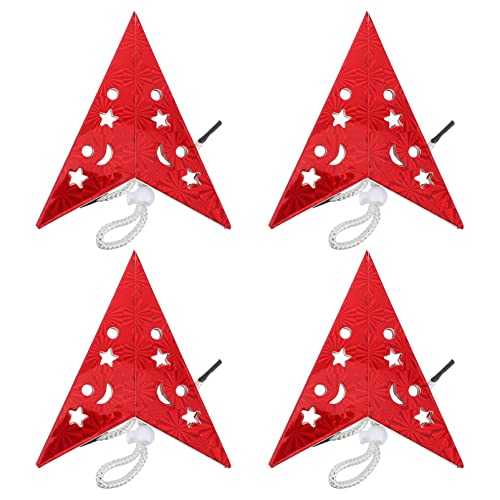 IMIKEYA 4Pcs Suspendus Papier Quadrinet de Papier Étoile 3D Papier Scintillement Pentagramme Abat- Jour Suspendu Ornement de Fête de Mariage de Noël 30Cm Rouge Cover