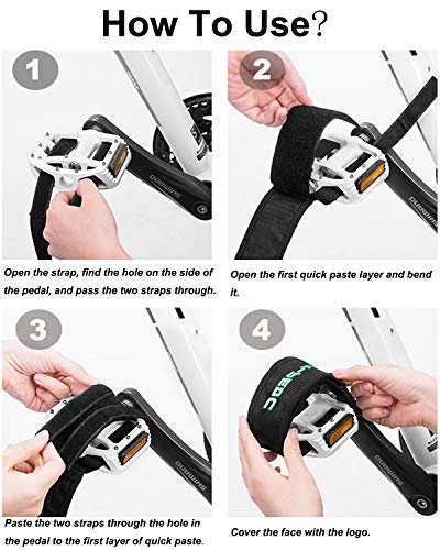 Qeedy Bike Pedal Straps Pedal 2 Pieces Universal Bicycle Feet Strap Pedal Straps Toe Clips Straps Tape for Fixed Gear Bike (Blue) - Thumbnail 5