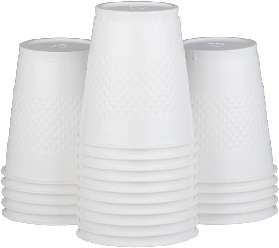 JAM Paper Plastic Party Cups - 12 oz - White - 20 Glasses/Pack