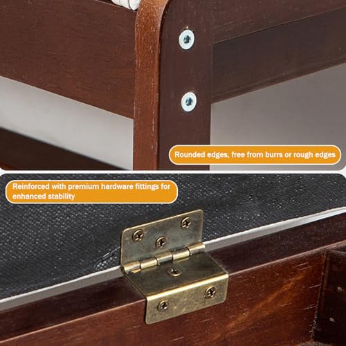Banc à chaussures avec coussin et coffre de rangement à ouverture intégrée