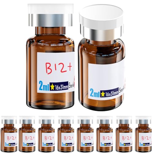 Image of Ks-Tek Sterile Empty Vials with Self Healing Injection Port,with Aluminum plastic Cap,Sterile Package (10, 2ml Amber)