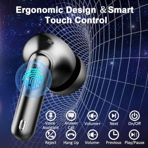Bluetooth Kopfhörer, Kopfhörer Kabellos Bluetooth 5.4, In Ear Kopfhörer mit ENC Noise Cancelling Mic… – Ansicht 6