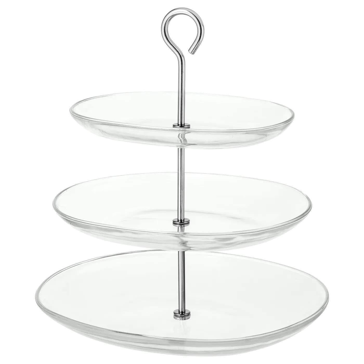 Kvittera Présentoir à 3 étages Verre transparent/acier inoxydable