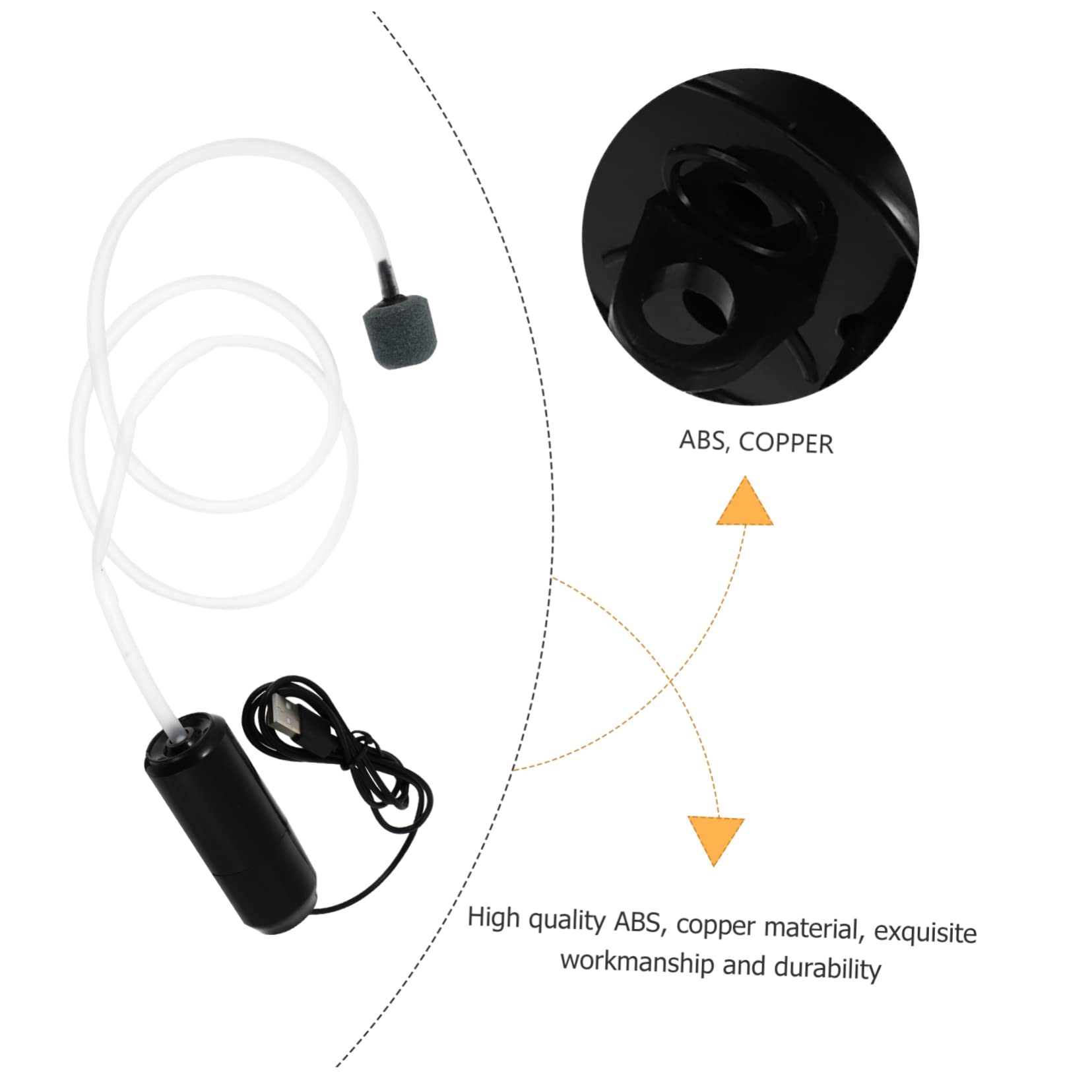 BESPORTBLE 4juegos Mini Bomba De USB para Acuarios Ligera y Portátil Herramienta De Oxigenación para Peceras para Uso Interiores y Exteriores