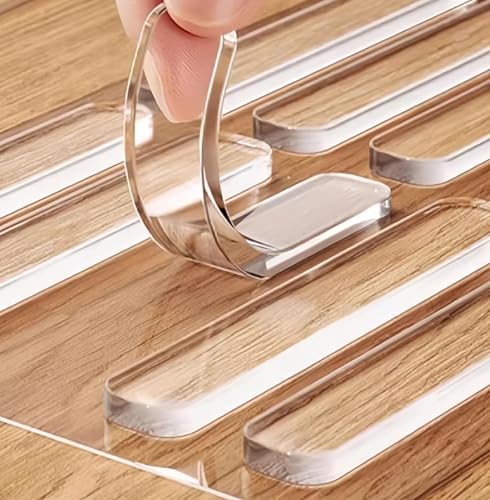 Image of EcHSRT Clear Rubber Feet, 2.24 inch Strip Door Self Adhesive Silicon Bumper Pads for Drawers, Table Tops, Cupboard, Frames, Glassware and Furniture, Mute Buffer Door Protector, 1 Sheet (Clear)
