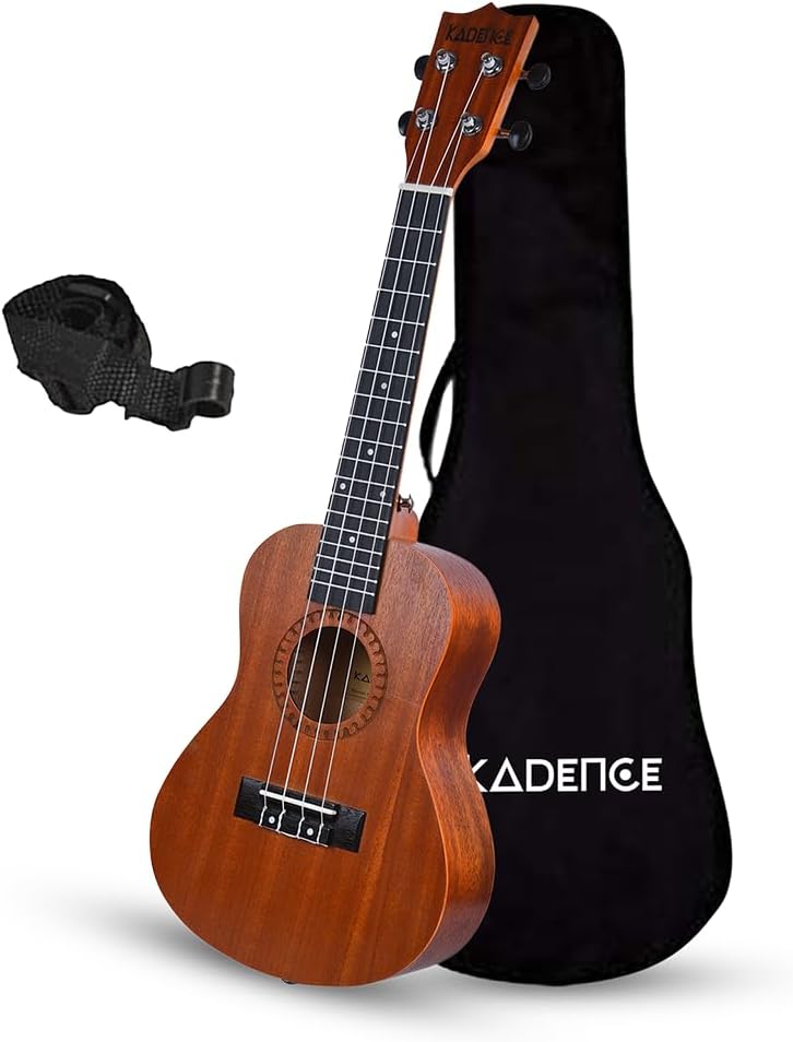 Kadence UKTWC Concert 23" Acoustic Ukulele | Sapele Wood | Comes with Bag | Includes Learning Course | Brown