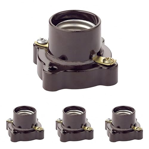 Miniatura 2 de Leviton Base Mediana, De Una Pieza, Sin Llave, Incandescente, Portalámparas fenólico, Taco de Pony, Circuito único, Terminal Abierto, Pequeño, 9063,