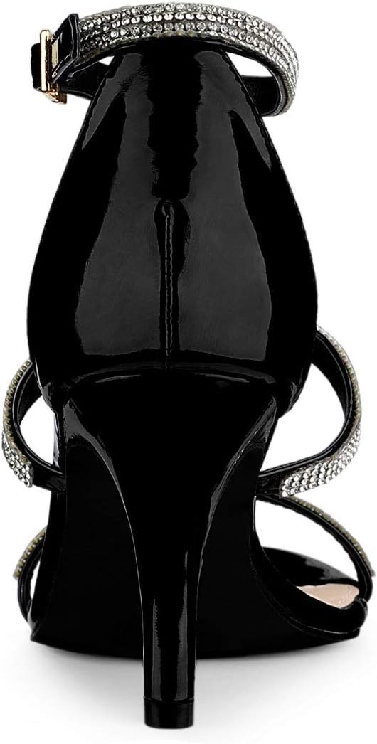 Allegra K Women's Rhinestone Ankle Strap Stiletto High Heel Sandals - Image 3