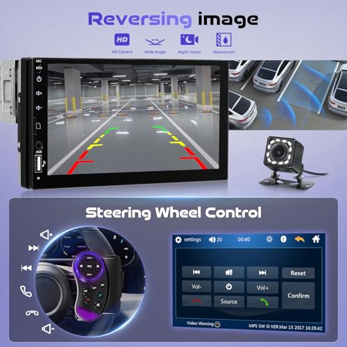 Radio para auto Single Din 7 pulg con pantalla táctil y Bluetooth miniatura 4
