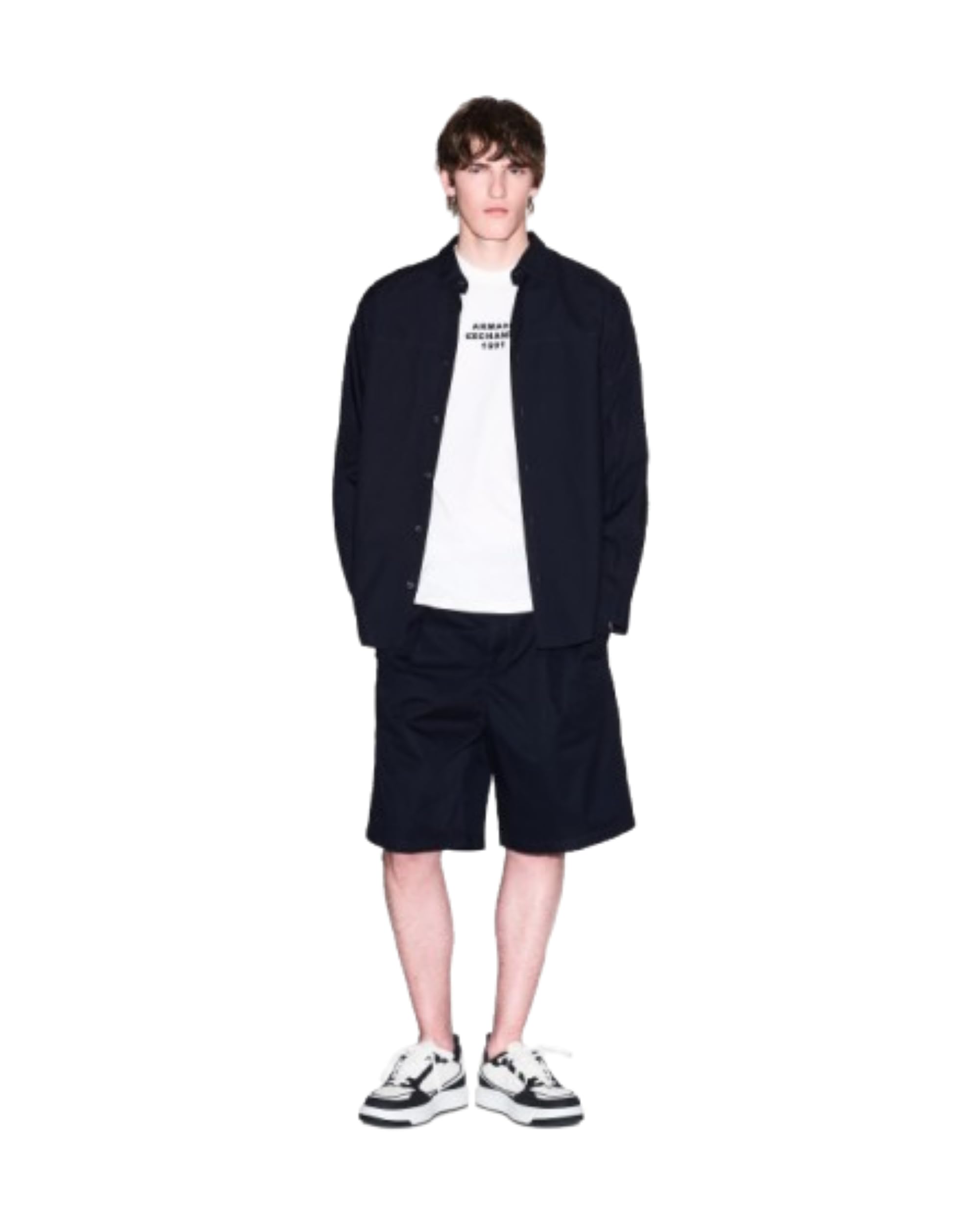 Armani Exchange Camiseta para Hombre, Blanco Crudo, XXL