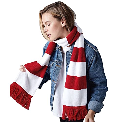 Varsity Unisex Winter Scarf (Double Layer Knit) (One Size) (Black / Classic Red)2
