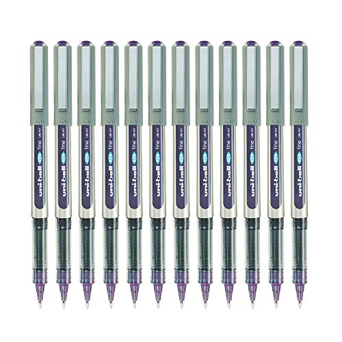 Image of uni-ball Eye UB157 0.7mm Roller Ball Pen | Violet Ink, Pack of 12