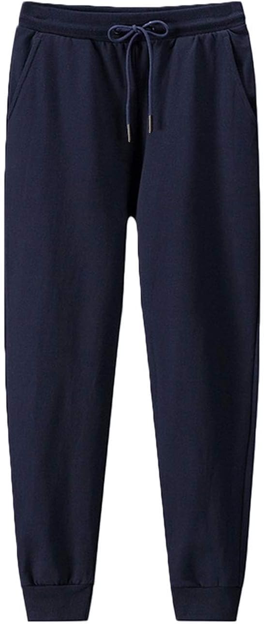 Flygo Men's Workout Running Active Joggers Pants Casual Cotton Closed-Bottom Sweatpants
