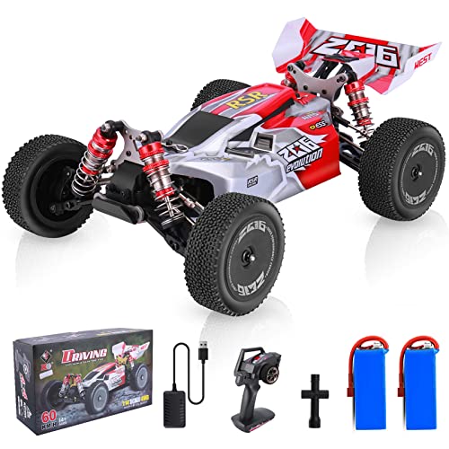 Remote Control Car, Wltoys 144001 RC Car with 2 Batteries, 1:14 Scale 60 Kmh High Speed RC Car, 4WD 2.4GHz Off Road Trucks Toys, Racing Off-Road Drift RC Cars for Adults & Kids Gifts