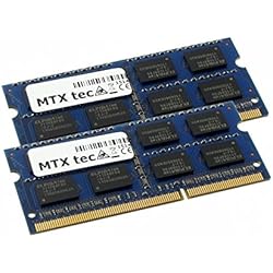 MTXtec 16GB Dual Channel Kit 2 x 8GB DDR3 1866 MHz SODIMM DDR3 PC3-14900, 204 Pin RAM Ordenador Portátil Memoria RAM Ordenador Portátil Memoria