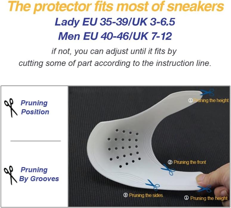 Miniatura 4 de CuteHome 3 pares de protectores antiarrugas para tenis, protector de arrugas de zapatos, talla 5-8.5 de EE. UU
