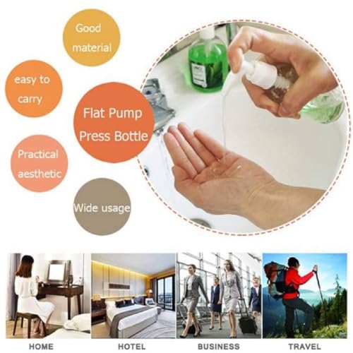 Kunststoff Pumpflasche,Transparente Airless Pumpflasche,Spenderflasche Kunststoff 6PC Transparente Reise Flaschen 100ml Seifenspender mit 2 Trichter für Kosmetische Lotion für Reisen