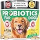 NUVIMI Probiotika für Hunde – 120 Probiotika- und Präbiotika-Tabletten für Hunde mit Hühnergeschmack – Stärkung des Immunsystems und Unterstützung der Verdauung – Vorrat für 1–4 Monate