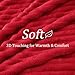 BEDELITE Blankets Queen Size for Bed, 300GSM Soft & Warm Fleece Blanket, Decorative and Giftable Striped Red Blankets for Women, Men, 90