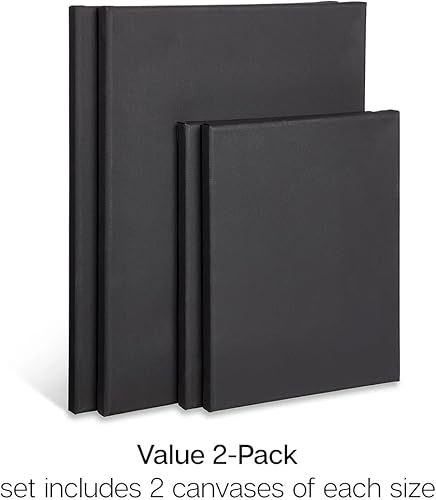 Miniatura 4 de KINGART 865-4 - Lienzo de artista estirado de varios tamaños, imprimado con gesso – Lienzos rectangulares 100% algodón, perfil de 5/8 pulgadas,