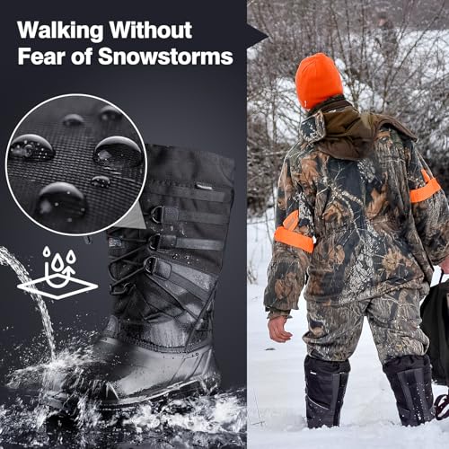FREE SOLDIER Snow Boots for Men Waterproof Anti-slip 3M Lining Lightweight Tall Outdoor Warm Winter Work Boots4