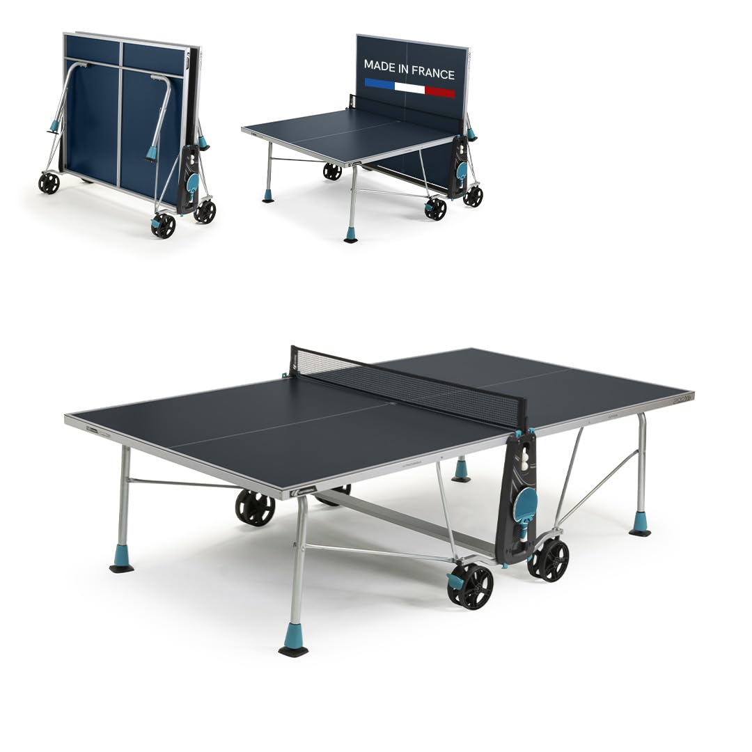 CORNILLEAU - Tavolo da ping pong da esterno 200 x esterno - Laminato 5 mm - FFTT - Compact Technology - SOFTMAT - Blu