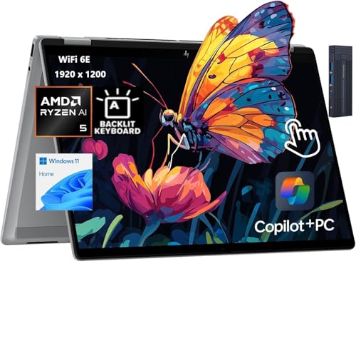 Image of HP OmniBook X Flip 2-in-1 Copilot+ PC, 16 inch 2K Touchscreen Display, AMD Ryzen AI 5 340, 16GB RAM 2TB SSD, Wi-Fi 6E, Bluetooth 5.3, Backlit Keyboard, 256gb 9H Docking Station, Windows 11 Home, Silver