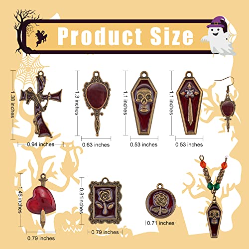 WEWAYSMILE 18pcs Enamel Charm Pendant, Crucifix Charms, Alloy Charms, for Halloween Decorations & Jewellery Making - Image 2