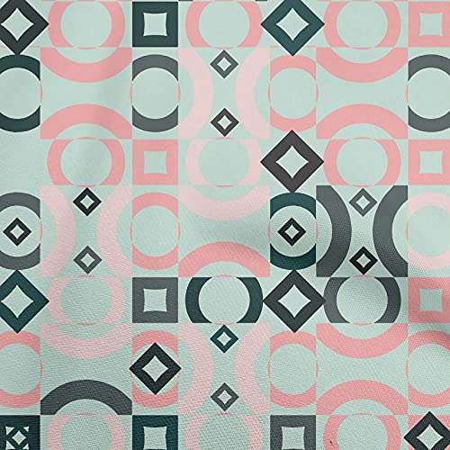 oneOone Cotton Cambric Mint Fabric Geometric DIY Clothing Quilting Fabric Print Fabric By Yard 42 Inch Wide-JM