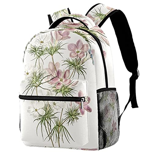 Sac à dos de voyage rose à fleurs pour les sorties scolaires et vacances