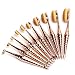Micup Diamond Shape 10pcs Oval Makeup Brush Set Foundation Contour Concealer Blending Cosmetic Brushes